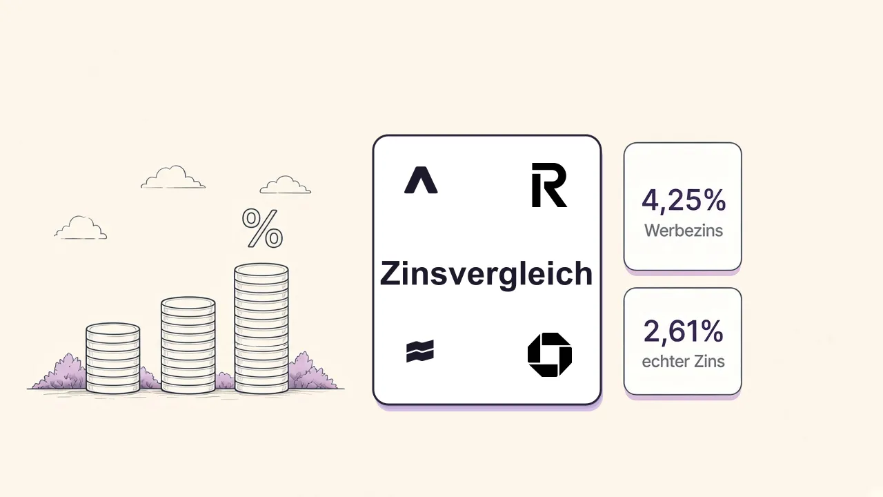 Zinsvergleich: Werbezins 4,25 Prozent und echter Zinssatz 2,61 Prozent