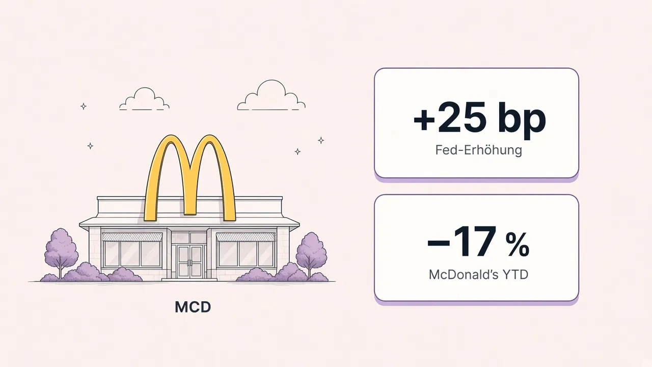 Newsletter-Cover: McDonald’s, Fed-Erhöhung +25 bp, YTD −17 %