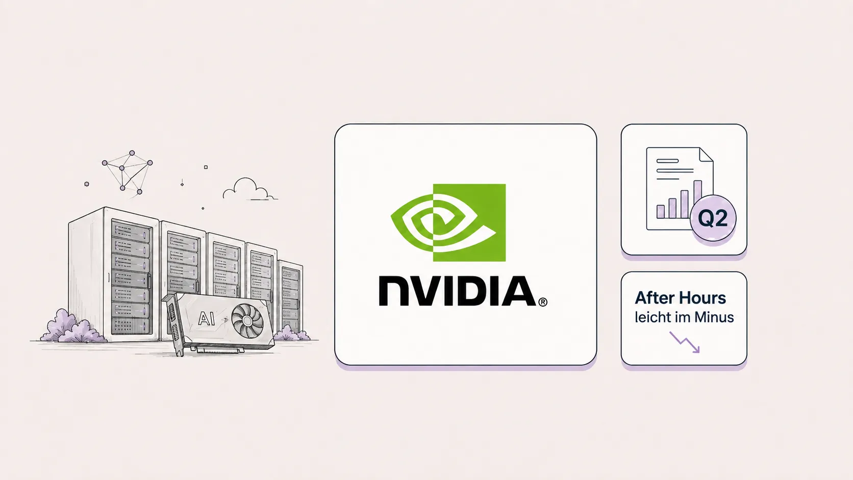 Serverracks und GPU-Hardware in einem Rechenzentrum